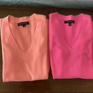 BUNDLE Banana Republic 100% Merino Wool V-Neck Sweaters